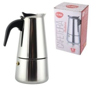 Cafeteira Italiana 6 Xicaras Aco Inox 9,5 Cm X 9,5 Cm X 19 Cm