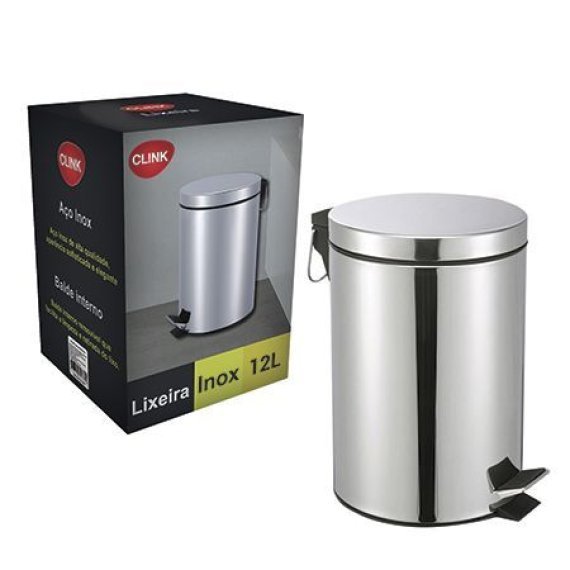 Lixeira Com Pedal Inox 12 L