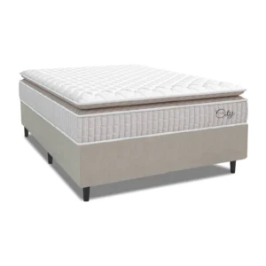 Cama Box Colchão Casal Molas Ensacadas City Pillow Top 138x188x61cm